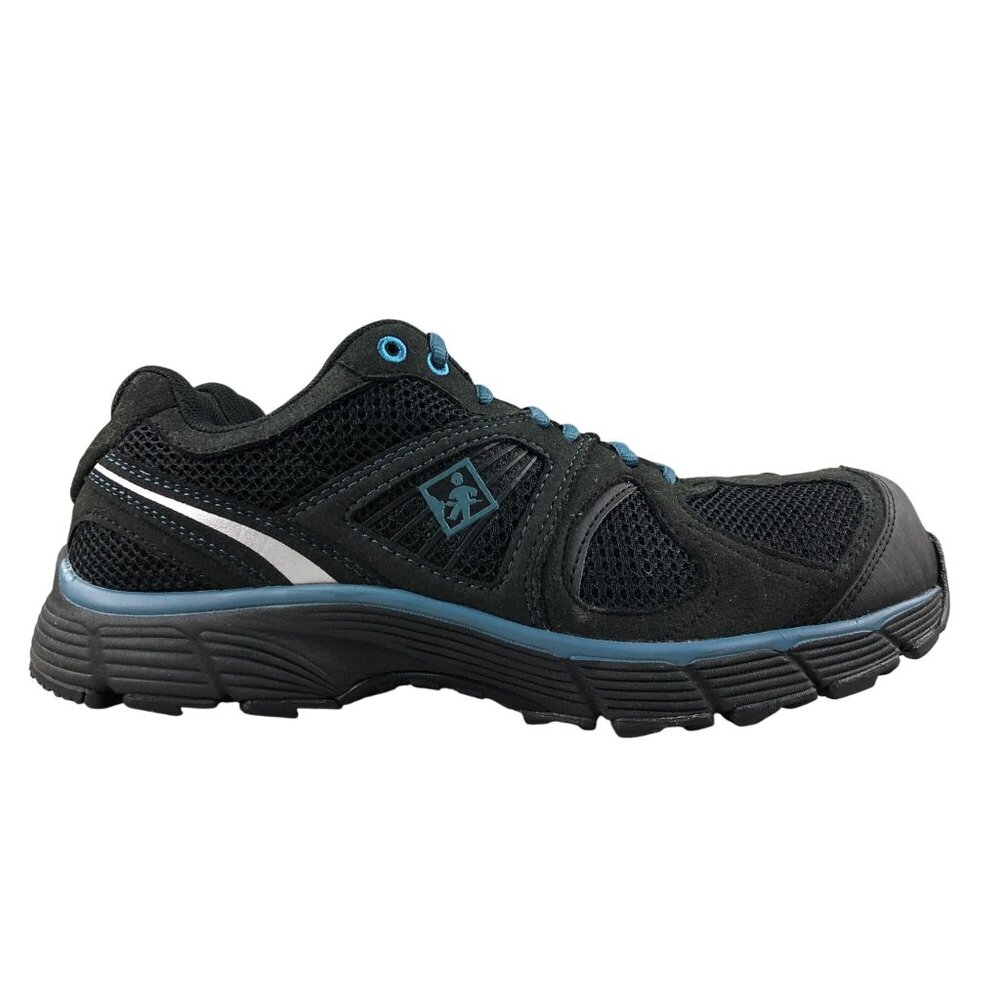 Terra Men's Size 8.5M Pacer Black Blue Textile Lace-Up Safety Toe Shoes Sneakers